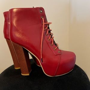 Red boots 4” heels